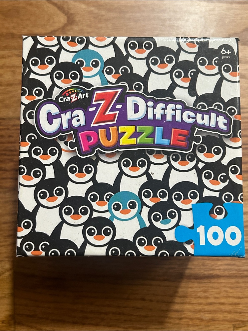 Cra-Z-Difficult Puzzle - Penguin Pattern (Black, White, Blue) 100 Pieces ages 6+